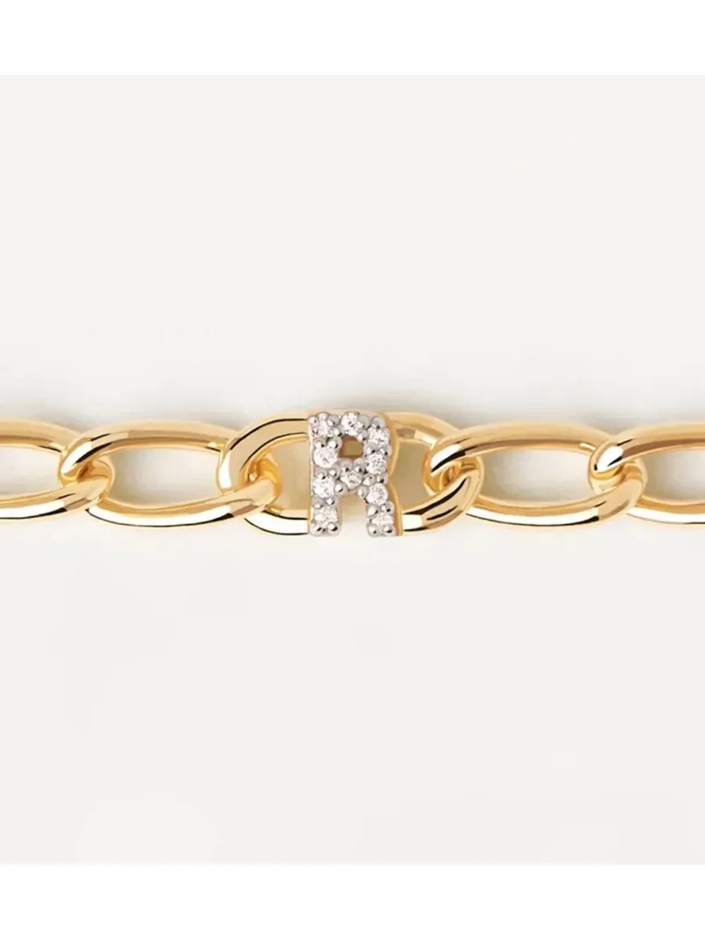 Браслет Буква R серебро 925 пробы покрытое золотом