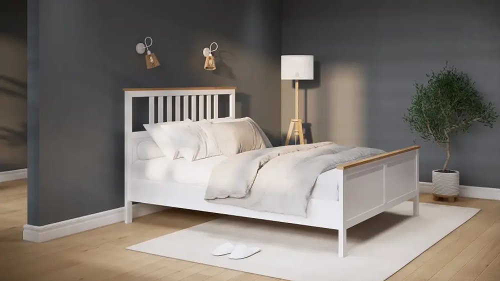 Кровать - аналог IKEA HEMNES / ХЕМНЭС/ ХЕМНЕС / КЫМОР / ИКЕА 160х200 см, белый/светло-коричневый