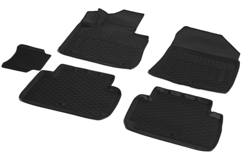 Коврики в салон автомобиля Rival для Hyundai Santa Fe IV поколение рестайлинг (5 мест) 2021-н.в., полиуретан, 5 частей, 12306010