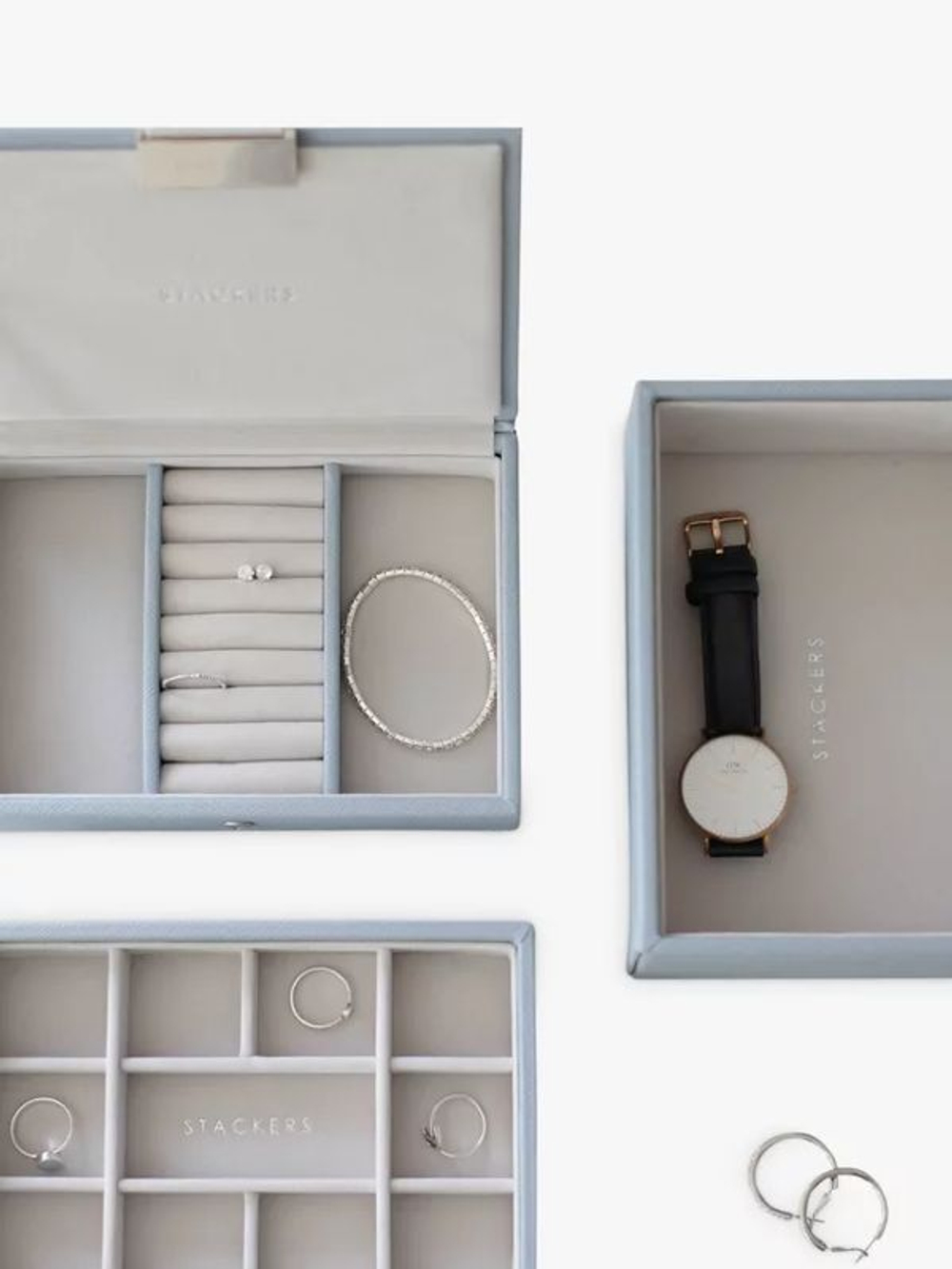 Органайзер для украшений Stackers Mini Box Lid (Taupe) (голубой / Dusky Blue)