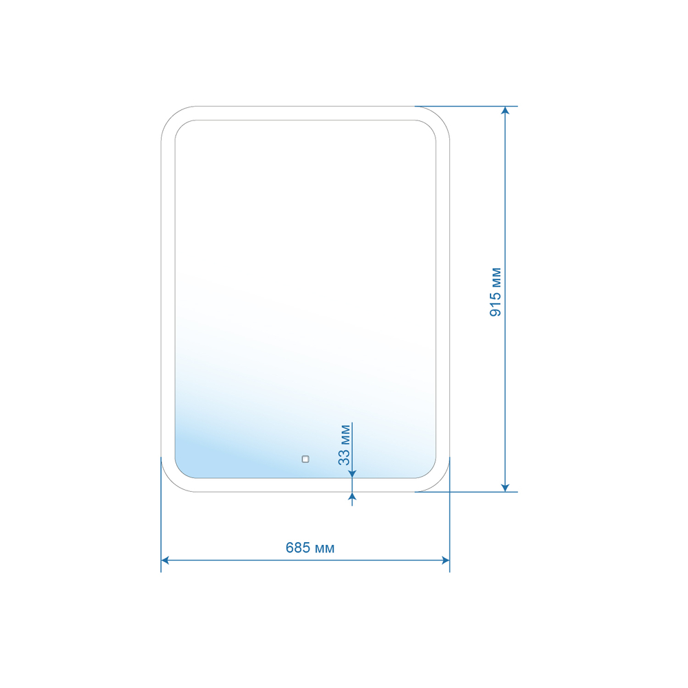 Зеркало с подсветкой Алекс neo, 68х91 см (сенсорный выключатель, холодный свет)