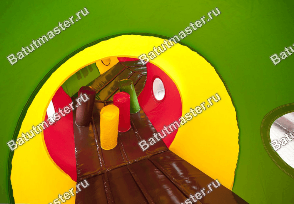 Коммерческий надувной батут "Тоннель веселый поезд"