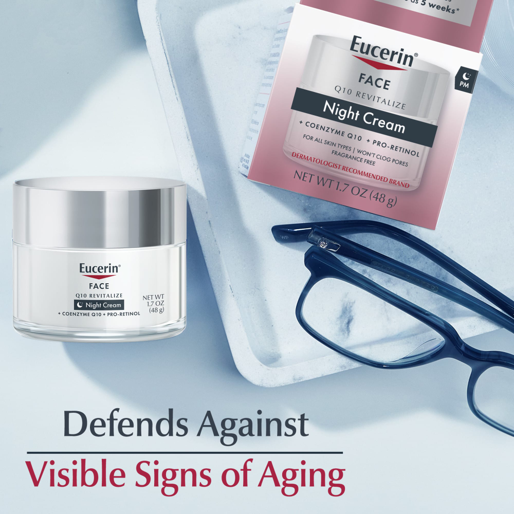 Eucerin, Q10 Revitalize, ночной крем для лица, без отдушки, 48 г