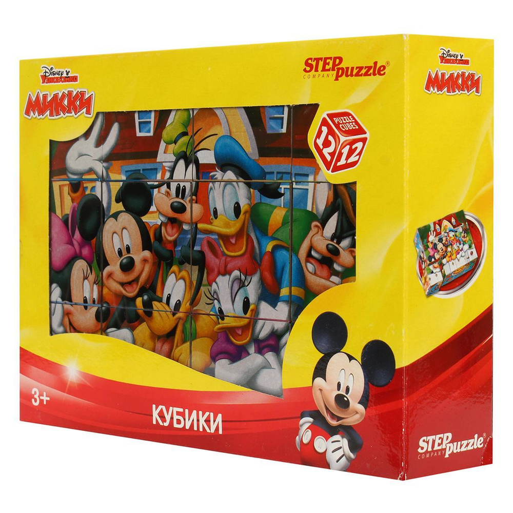 Кубики 12шт. Disney "Микки Маус" (Степ пазл)