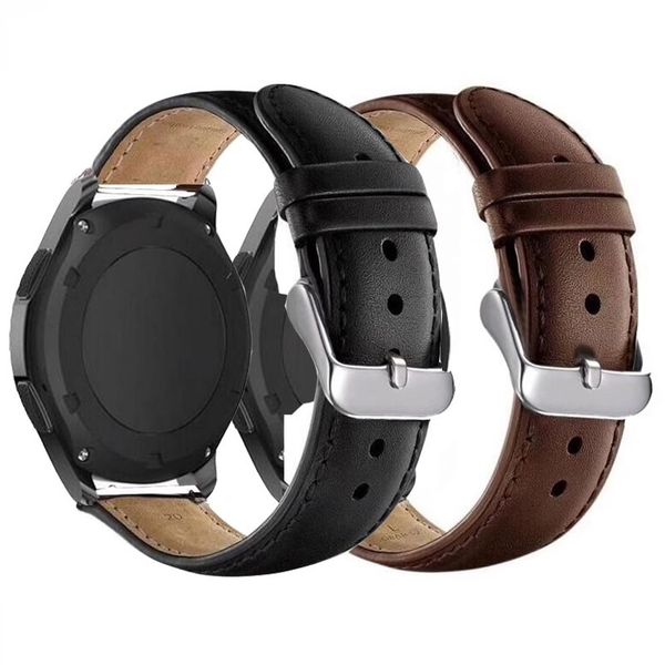 Кожаный ремешок 22мм Fohuas Leather Band для Samsung Gear S3/Galaxy Watch 46 (черный)