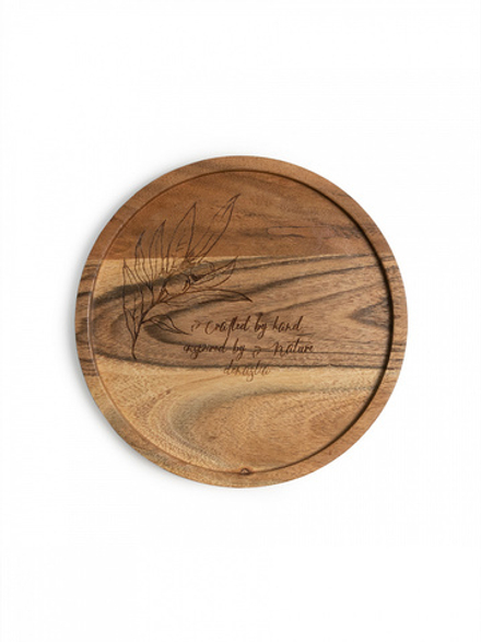 Блюдо DeNASTIA Olivia акация с узором D20 коричневый