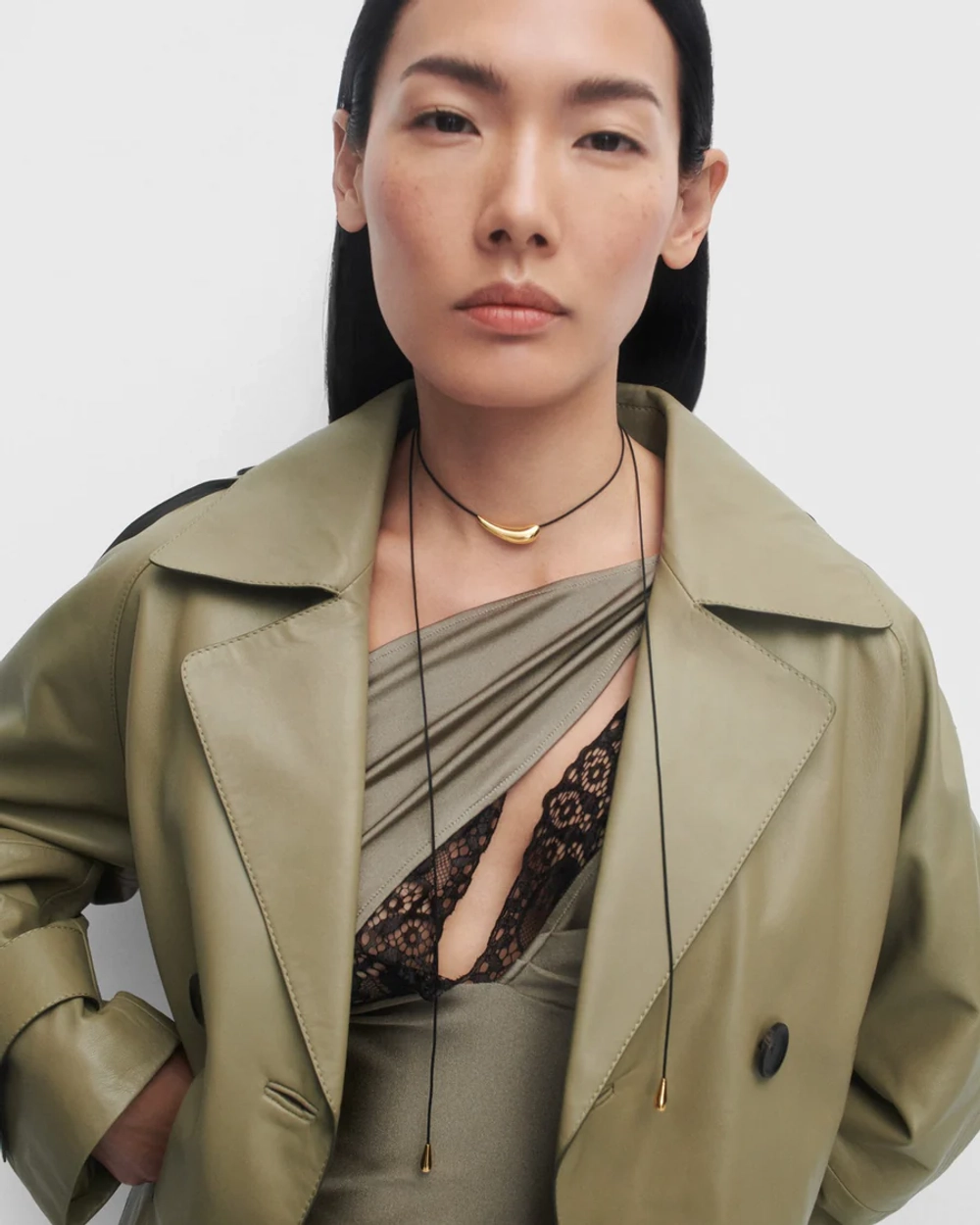 Колье Orbit Cord серебро 925 пробы покрытое золотом