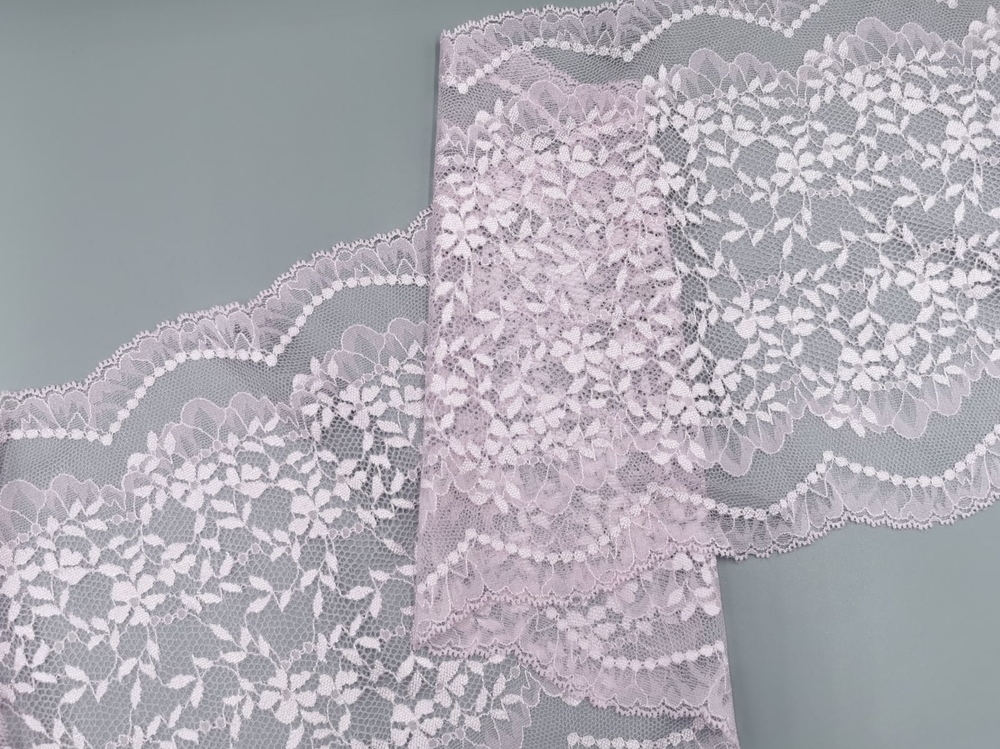 Эластичное кружево, 24см, розовая вода (Арт: EK-2755), м