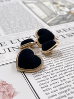 Пуговицы Сердечки бархатные черные