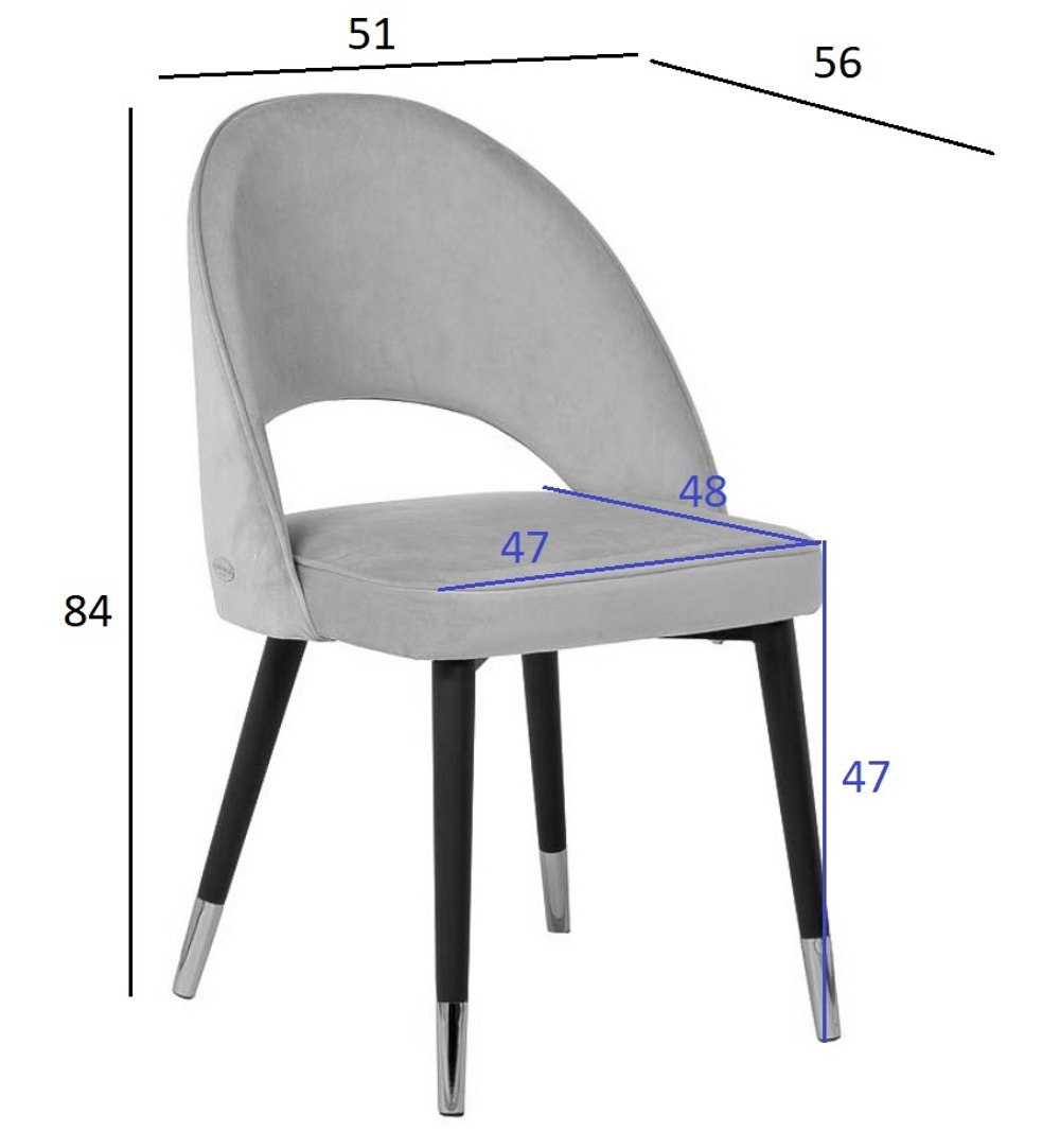 Стул велюровый 51x56x84см Garda Decor серо-бежевый