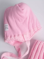 Шапка детская вязаная с помпонами и снуд