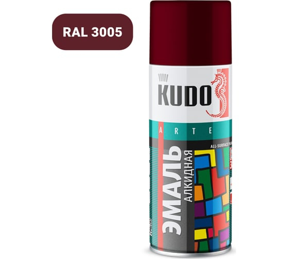 Эмаль универсальная бордовая KU-10045 520мл