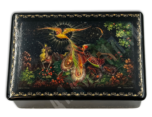 Шкатулка «Жар-птица». Худ. Стариков Н. В., п. Холуй, СССР. Сер.  ХХ в.