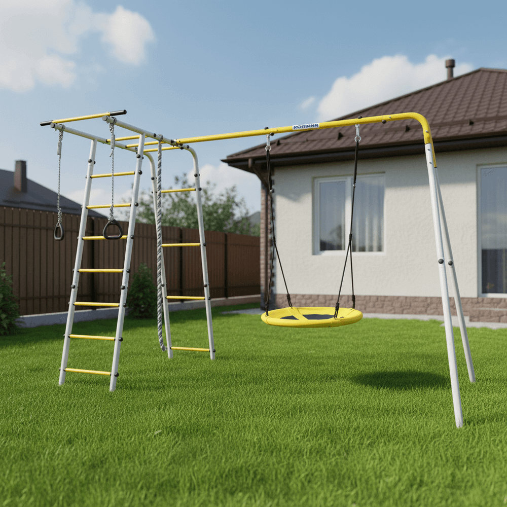 ROMANA Полянка Плюс 2 (желтый/серый) (с сеткой-гнездом 100см)