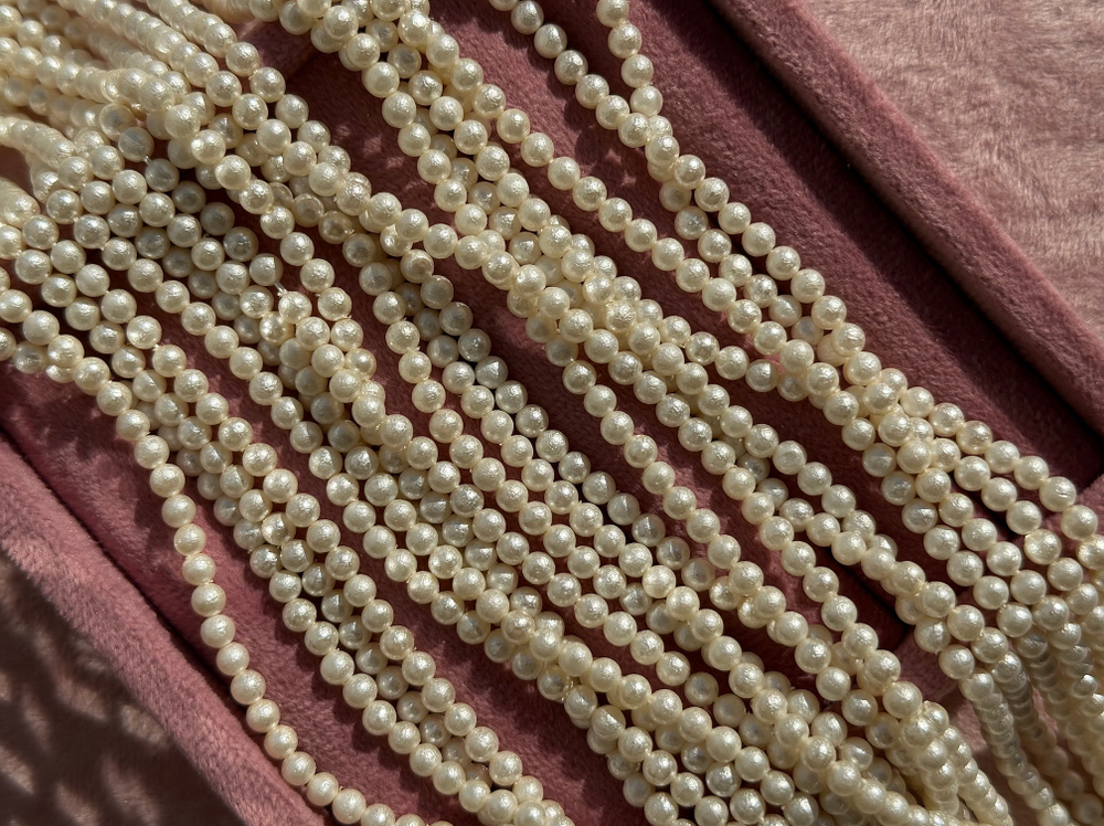 "Жемчуг круглый" 4мм, "Майорка. Имитация" (нить)