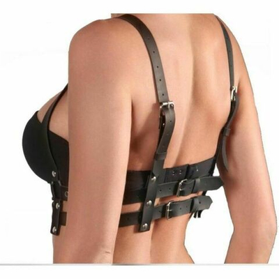 Черная портупея с металлическими колечками (Размер: S-M) (Цвет: черный)