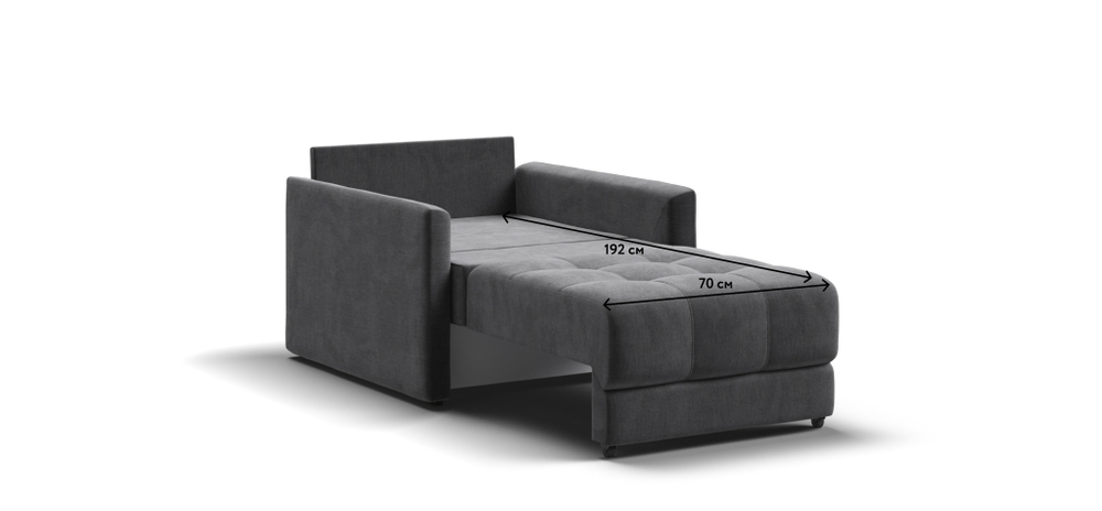 Босс Лофт кресло-кровать Велюр Монолит серый