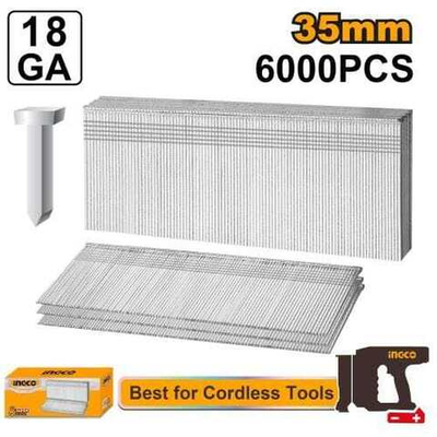Гвозди для нейлера 18GA (35х1.25х1мм) 6000 шт. SUPER INGCO ANA18356