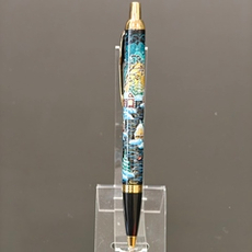 Ручка "Деревенский пейзаж" с ручной росписью Палех в коробке