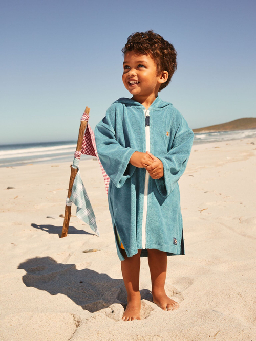 Халат махровый пляжный для мальчика Next E92-309, Голубой