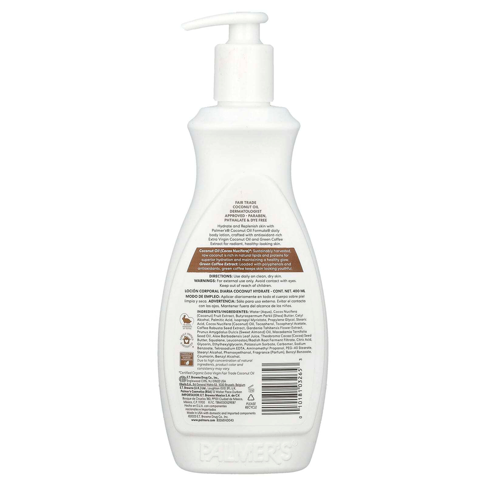 Palmer's, Coconut Hydrate, ежедневный лосьон для тела, 400 мл (13,5 жидк. унц.)