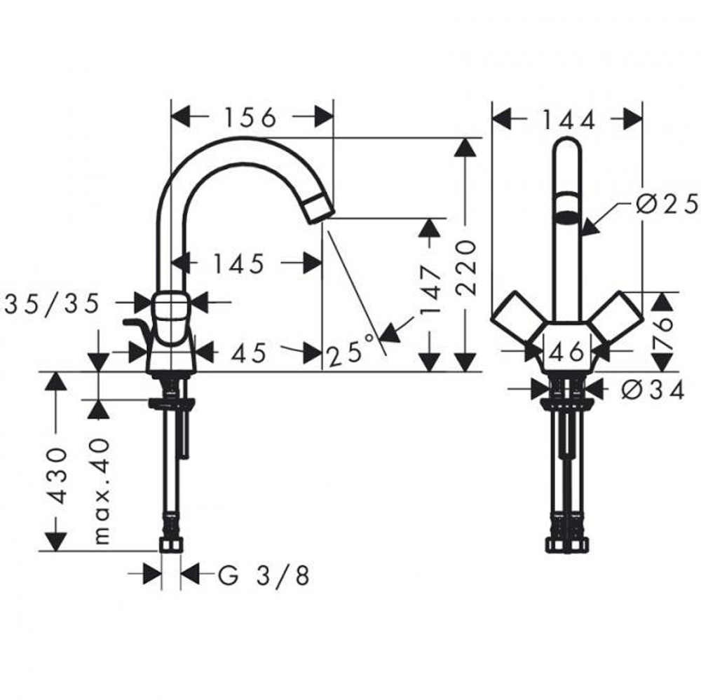 Смеситель для раковины Hansgrohe Logis 71222000