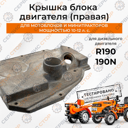 Крышка правая блока двигателя R190/190N без датчика