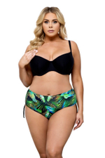 Раздельный купальник с растительным рисунком на плавках (Размер: 85C/42) (Цвет: разноцветный)