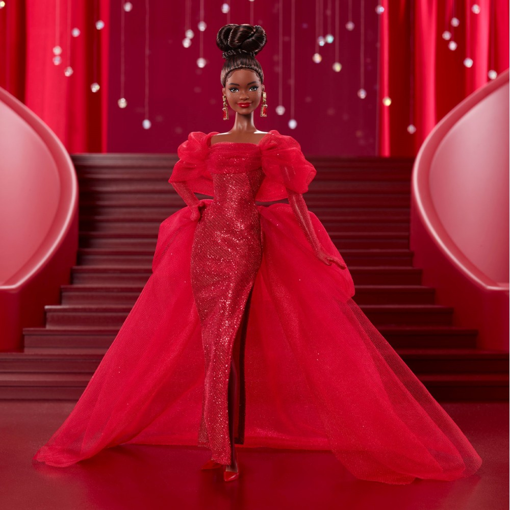 Barbie Signature 80-летие - Коллекционная кукла в блестящем красном платье JBJ18