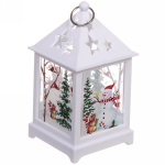 Сувенир с подсветкой «Звездный домик со снеговичком» 12,5*6,5 см, Белый