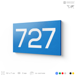 Номер на дверь 727, табличка на дверь для офиса, квартиры, кабинета, аудитории, склада, голубая 120х70 мм, Айдентика Технолоджи