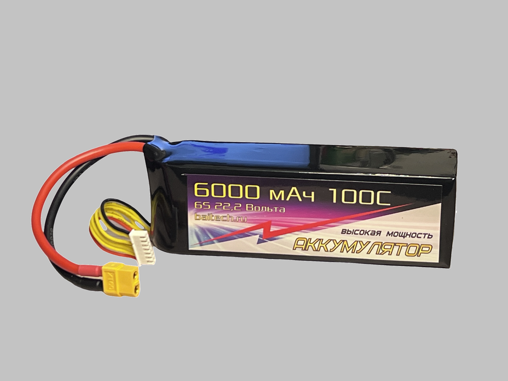 Аккумулятор 6s 22,2v, 6000mah, 100C, XT60