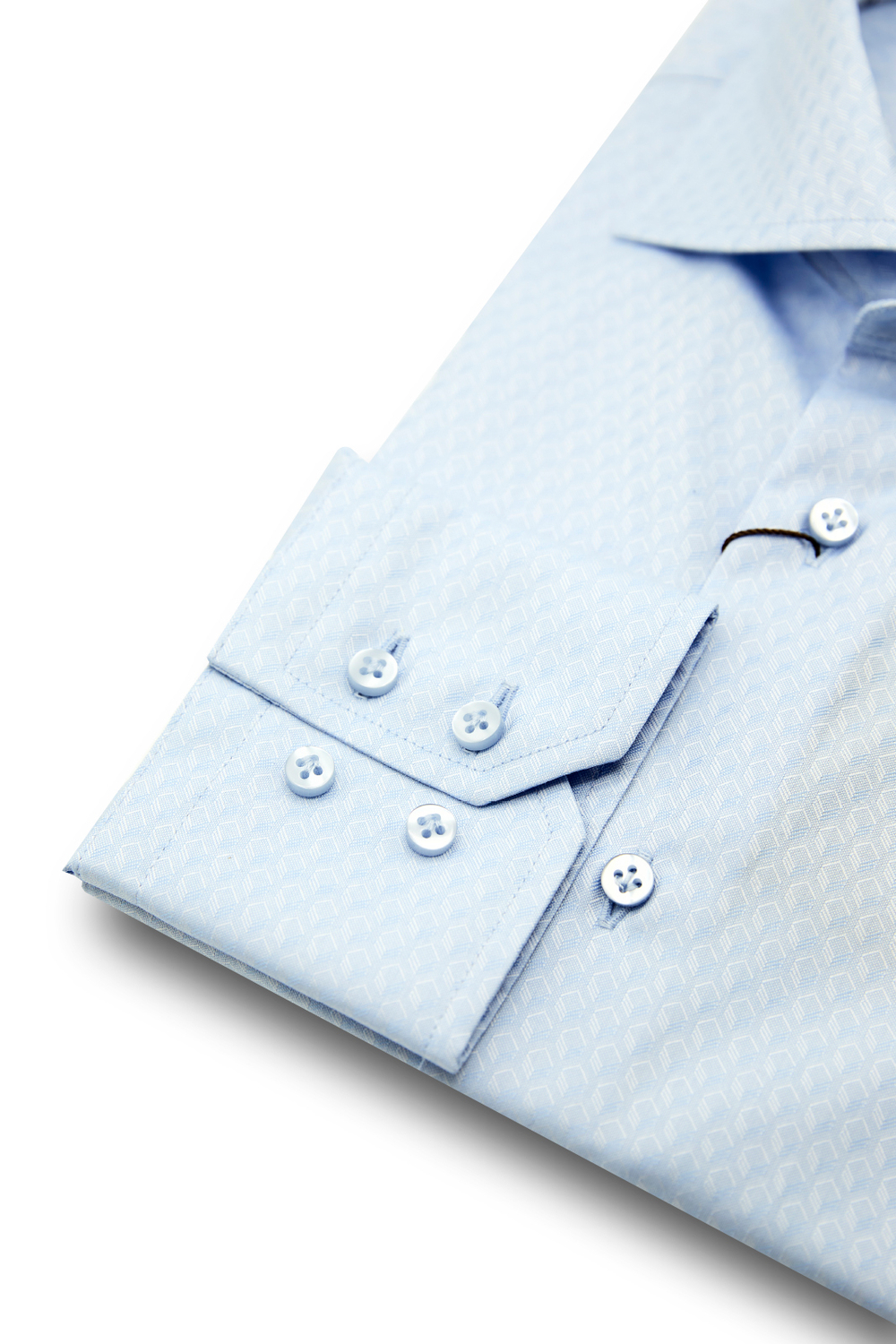 Рубашка голубая с жаккардовым плетением «Ромбы»