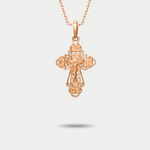 Православный крест без вставки из розового золота 585 пробы для женщин (арт. 715247-1000)