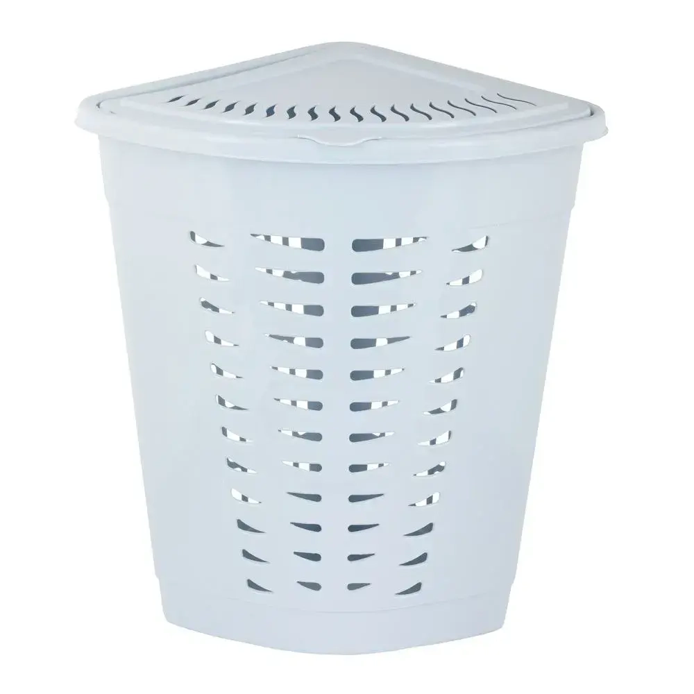 Корзина д/белья 45л угловая (голубой) (комплект 6 шт)