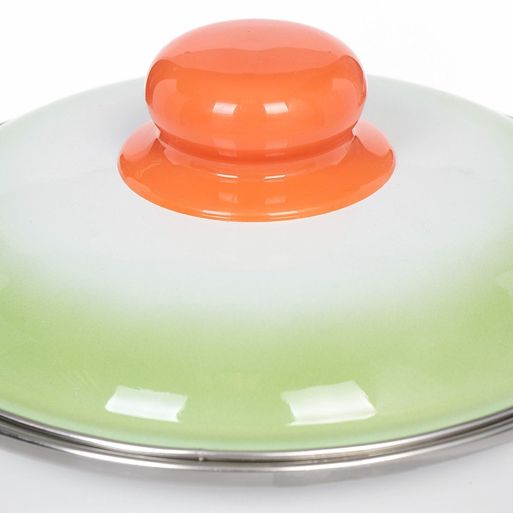 Кастрюля сталь, эмал, 2 л, с крыш, СтальЭмаль, Голландская белоснежная, 7RD161M, индукц