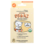 Legendairy Milk, органические витамины D3 и K2, в каплях, для детей старше месяца, 3,24 мл (0,1 жидк. унции)