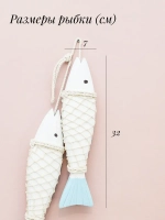 Декор на стену для интерьера "Рыбы в сетях"