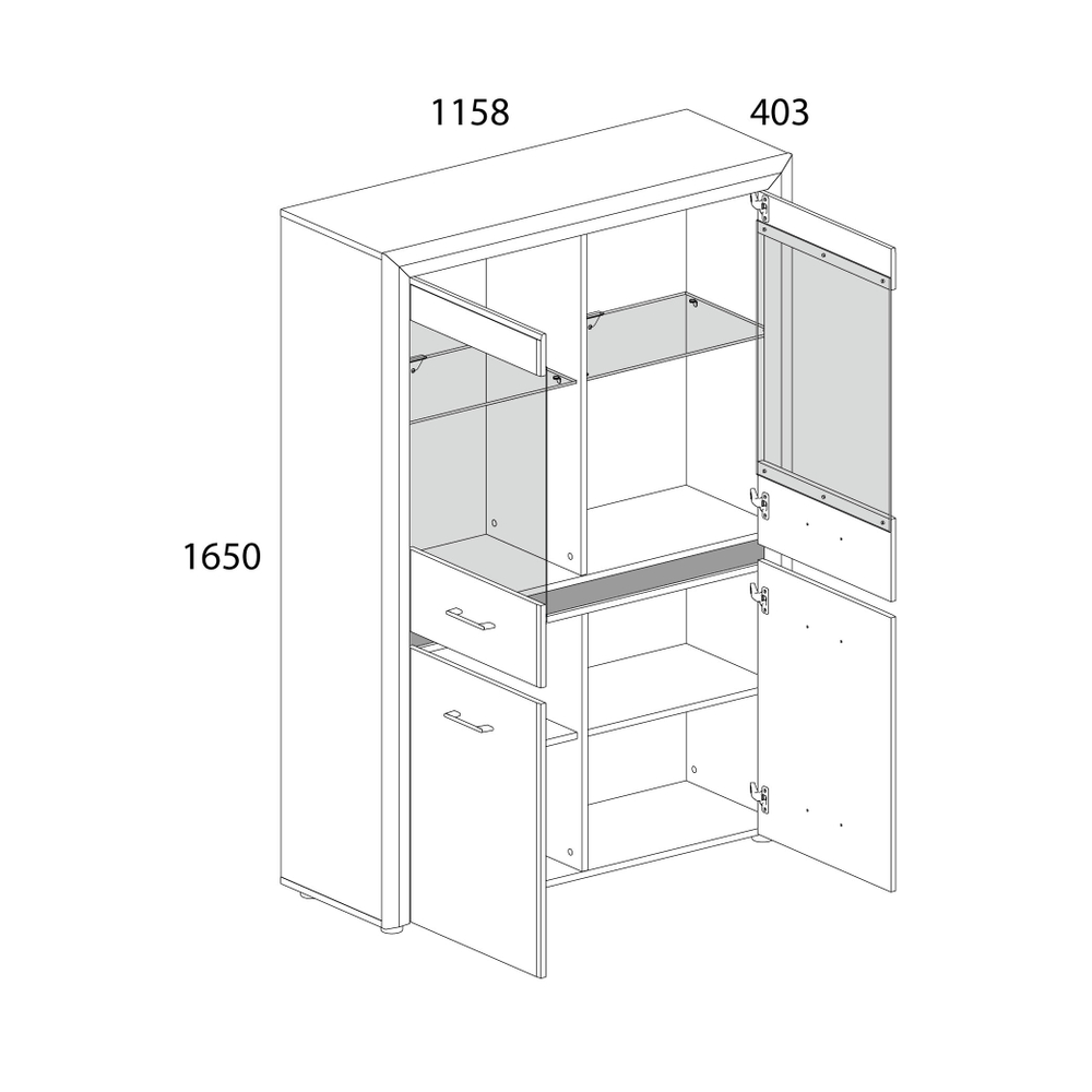 Шкаф с витриной