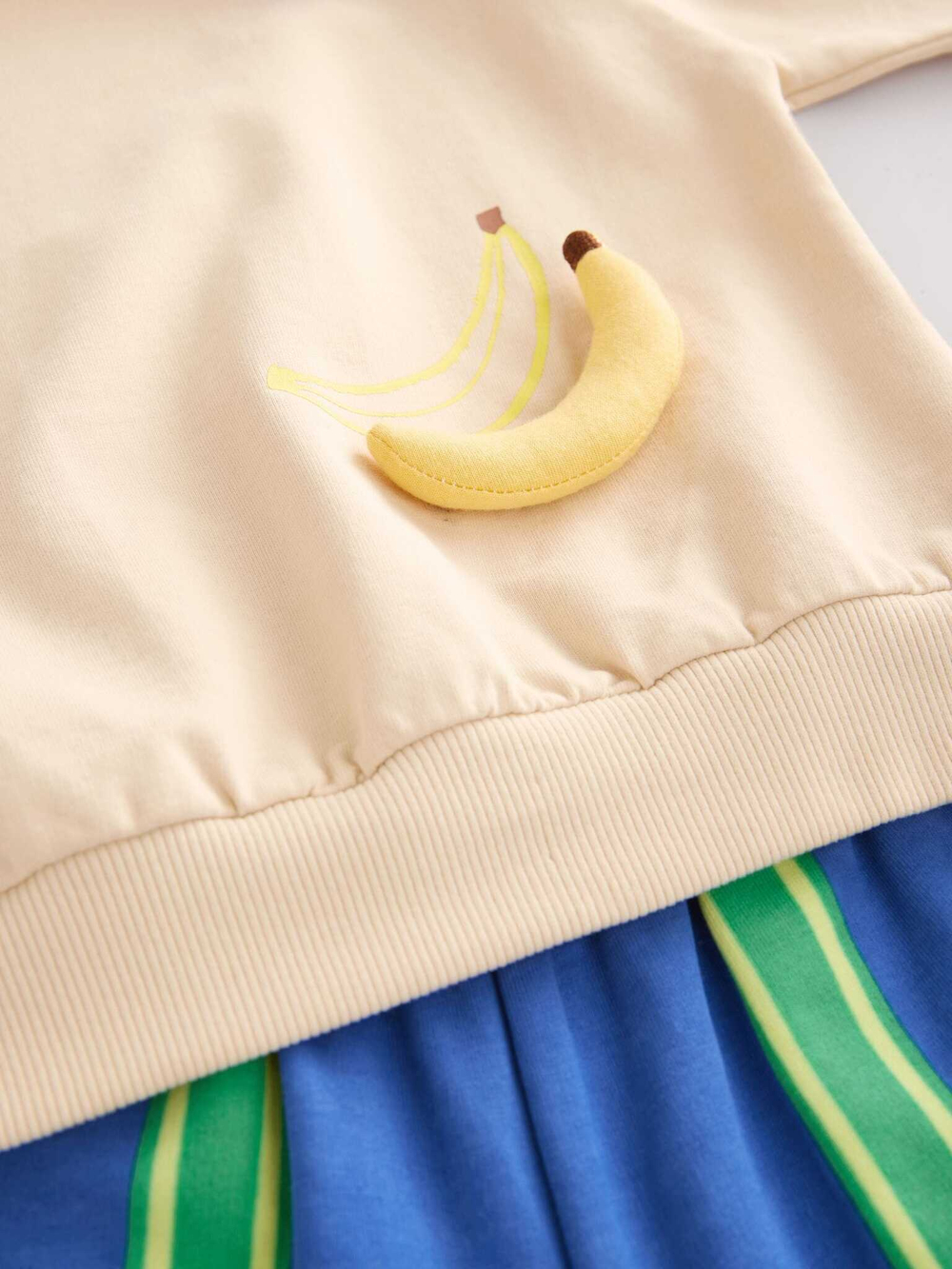 Толстовка и брюки в комплекте для девочки Next E51-356, Бежевый, Синий