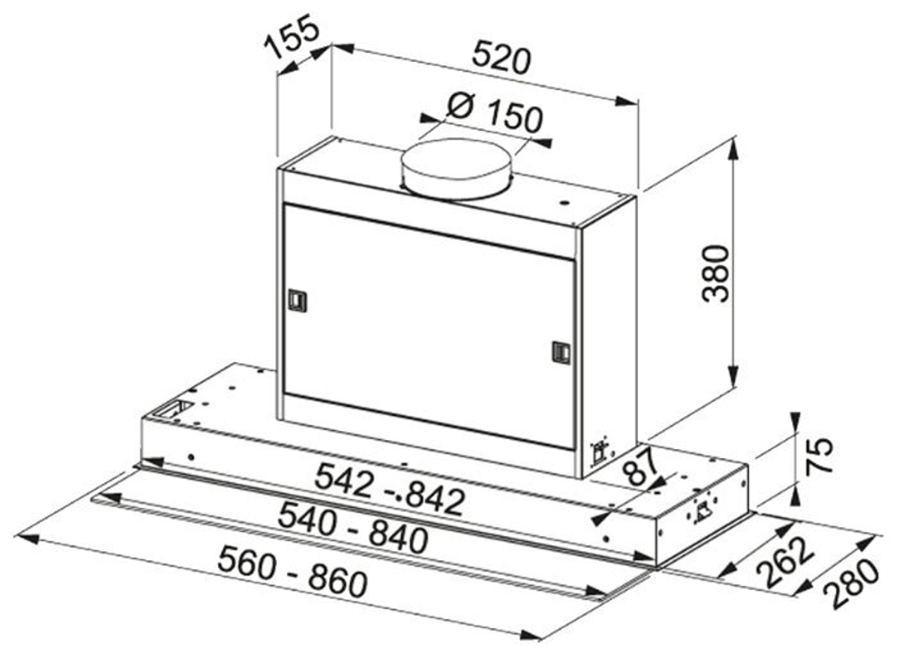 Встраиваемая вытяжка Franke FMPOS 608 BI X 110.0392.877