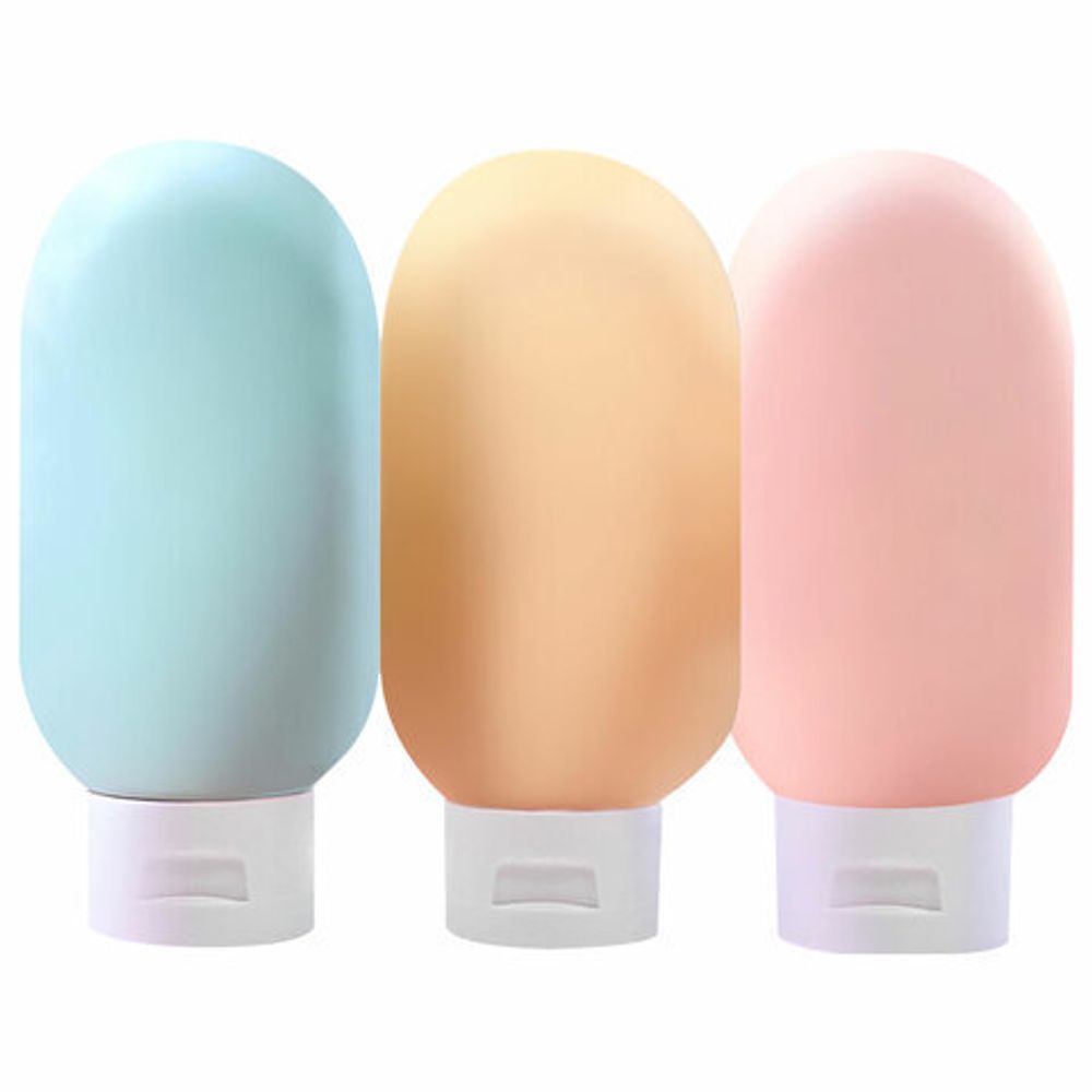 Дорожный набор флаконов в косметичке с наклейками, 3х60 мл, 3 матовых цвета, DASWERK, 609296