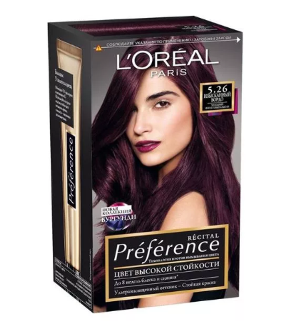 L'Oreal Paris Краска для волос Preference Recital, тон №5.26, Изысканный бордо, 40мл