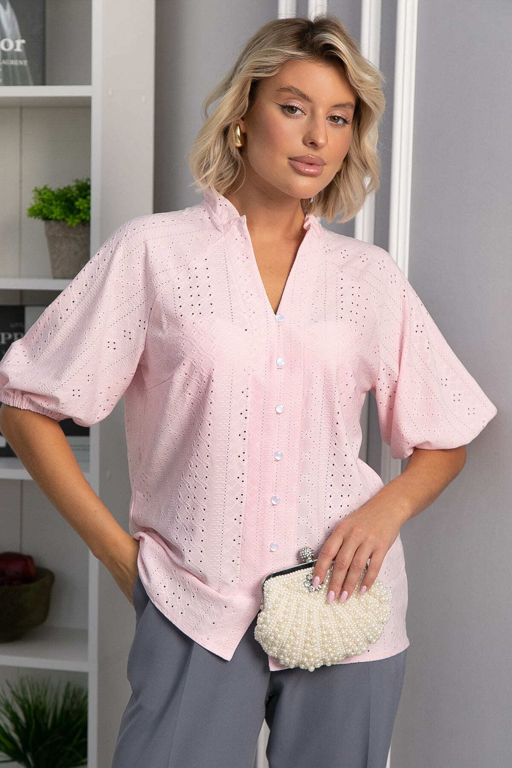 Блуза Люция (розовый пломбир) Б14181-45М LT Collection