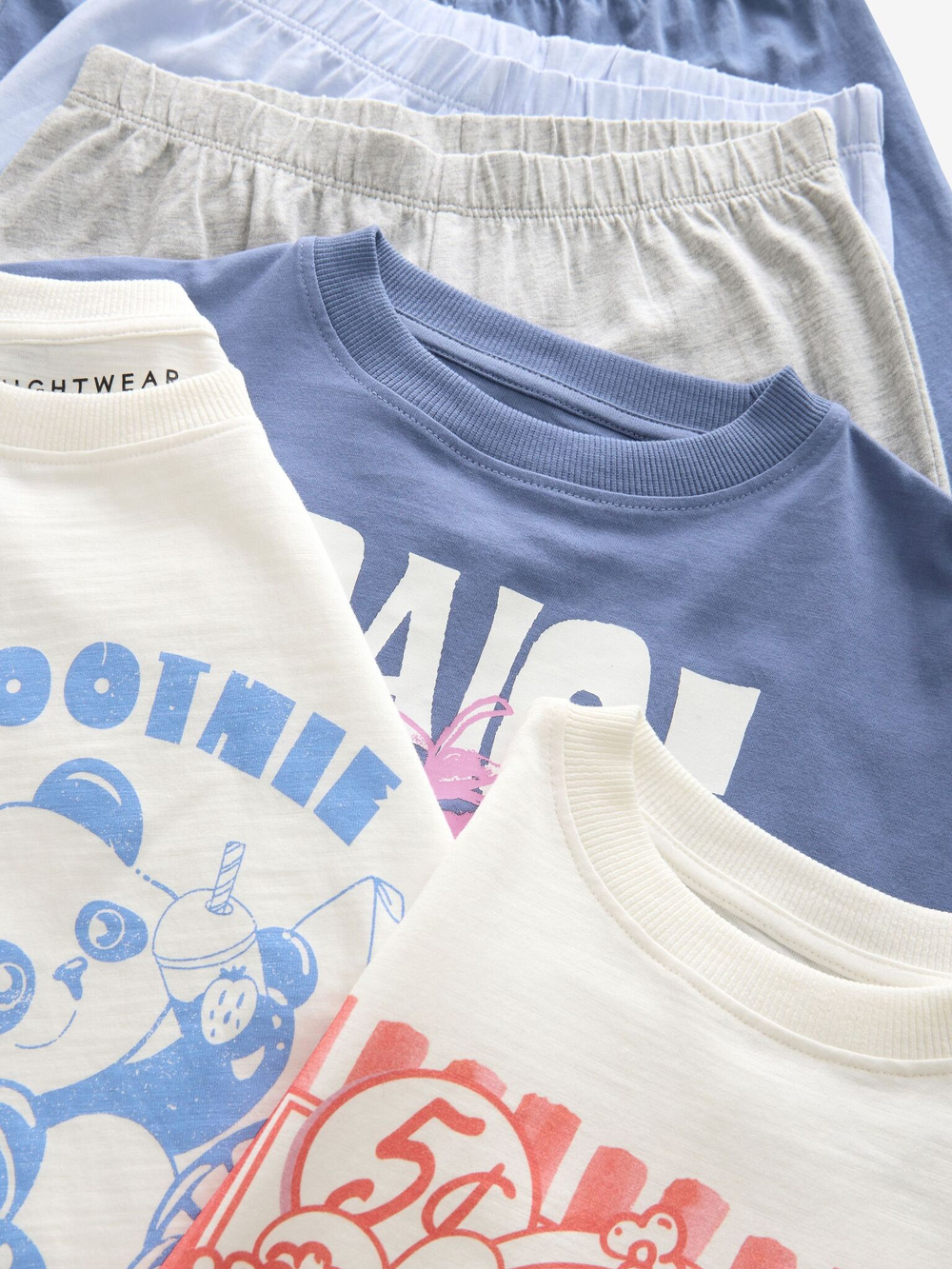 Пижама для девочки Next AC2-708, 3 шт., Белый, Синий, Серый