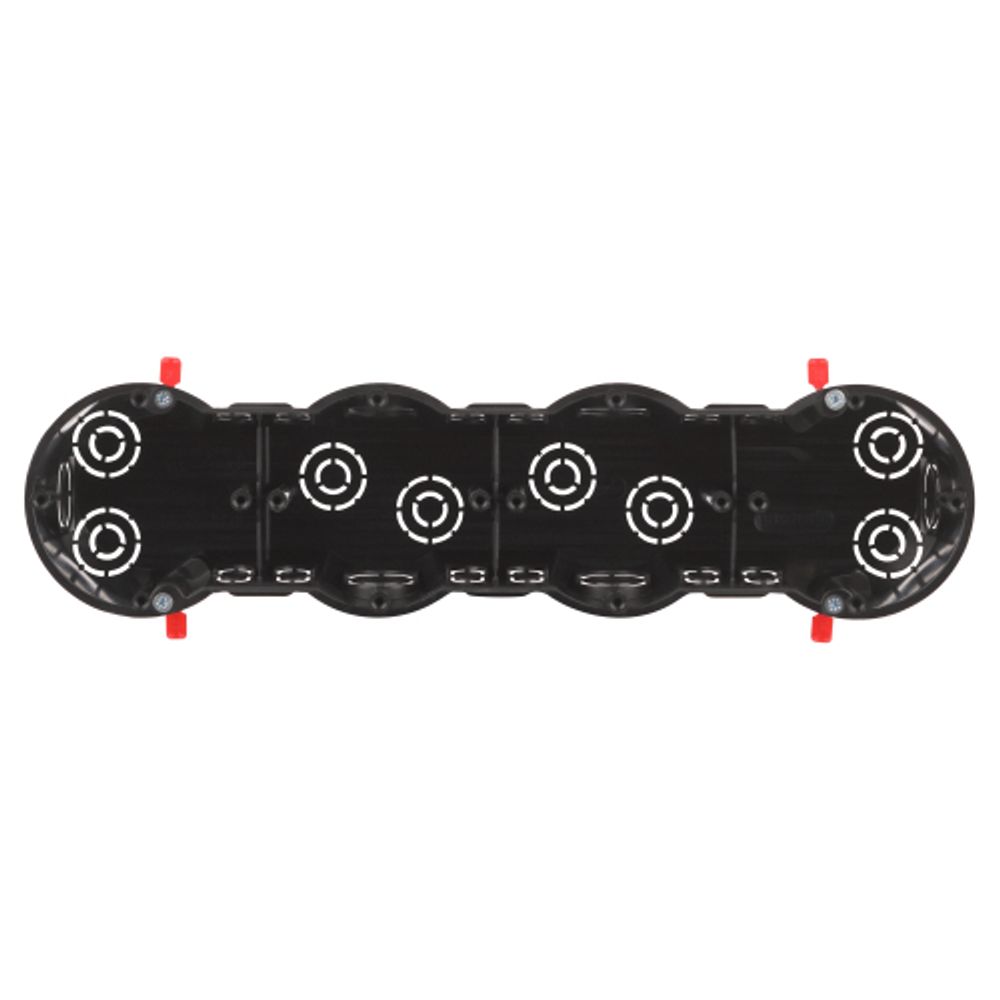 Коробка установочная ЭРА KUP-4-70-45 черная 4х местная 283х70х45мм для полых стен саморезы пластиковые лапки IP30