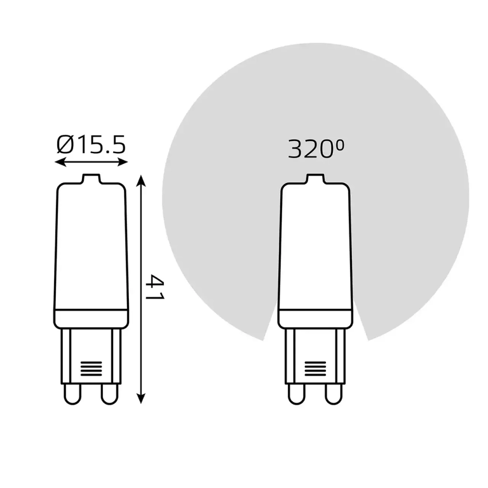 Лампа Gauss LED 3W G9 AC185-265V 280 lm 2700K керамика диммир. 107309103