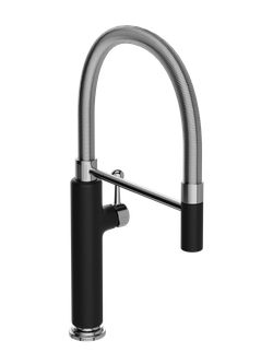 Смеситель для кухни Domaci Римини D568387BK с гибким изливом, черный