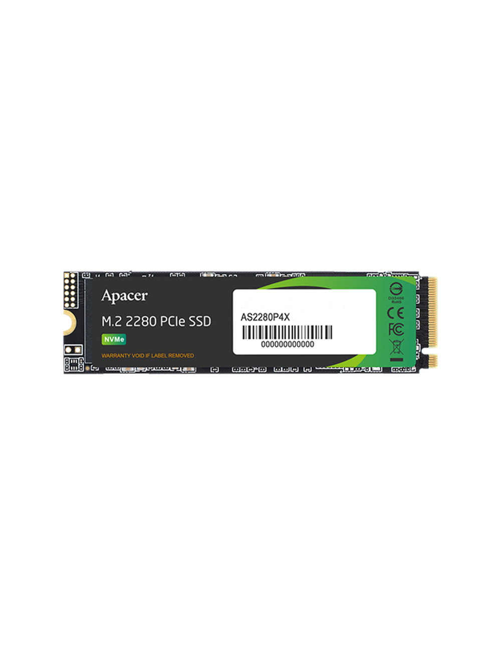 Apacer SSD AS2280P4X 1TB M.2 2280 PCIe Gen3x4, R2100/W1700 Mb/s, 3D NAND, MTBF 1.8M, NVMe, 350TBW, Retail, 3 years (AP1TBAS2280P4X-1)