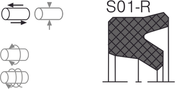Уплотнение штока S01-P / S01-R 55x70x10 FKM